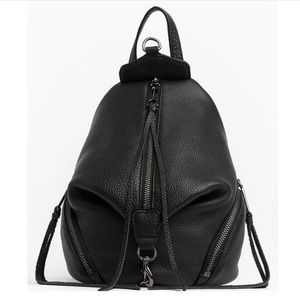 Like NEW Rebecca Minkoff Black Pebbled Leather Mini Julian Convertible Backpack